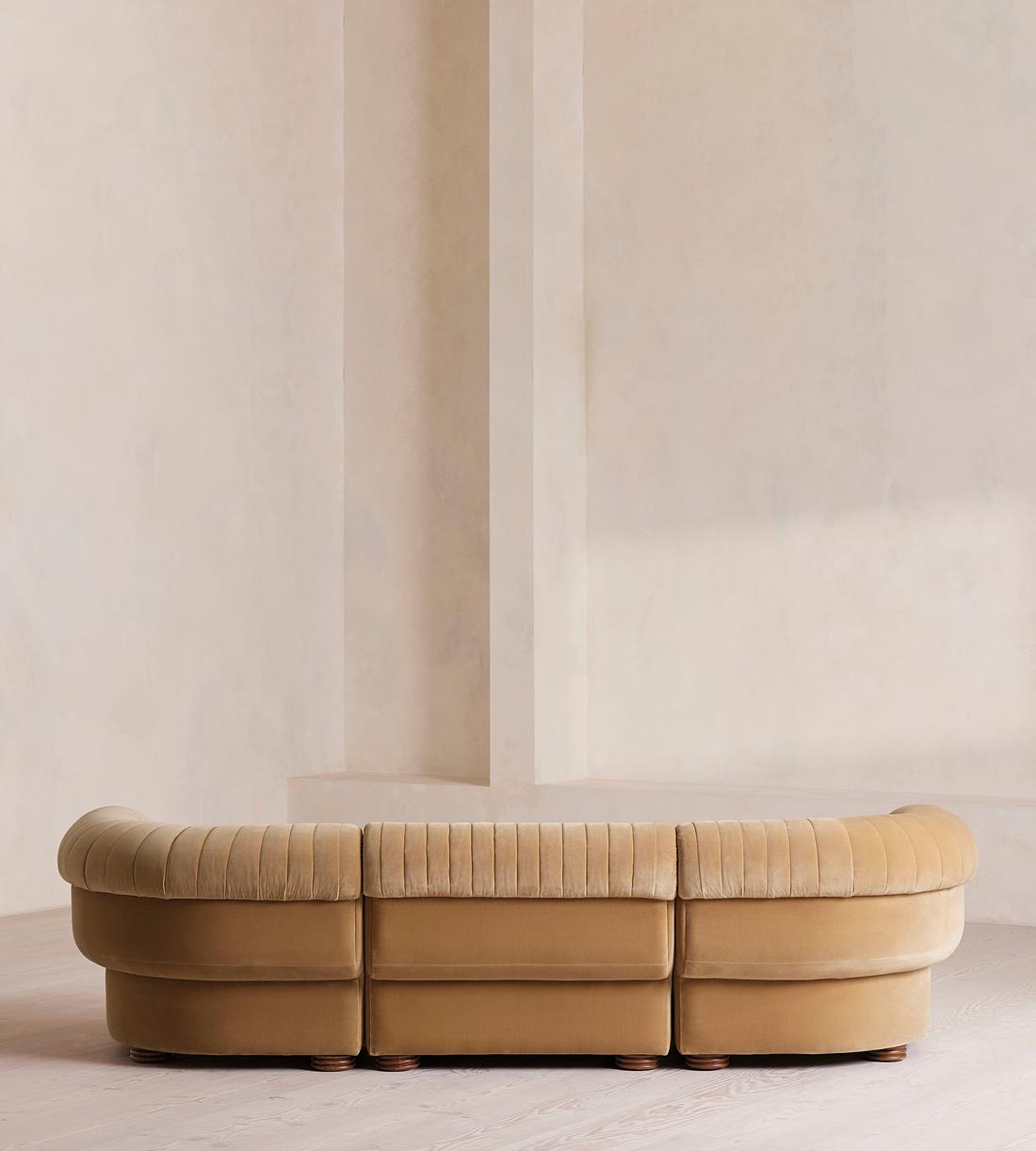 Rava Modular Sofa - Four Seater - Velvet - Camel - Images - Image 4