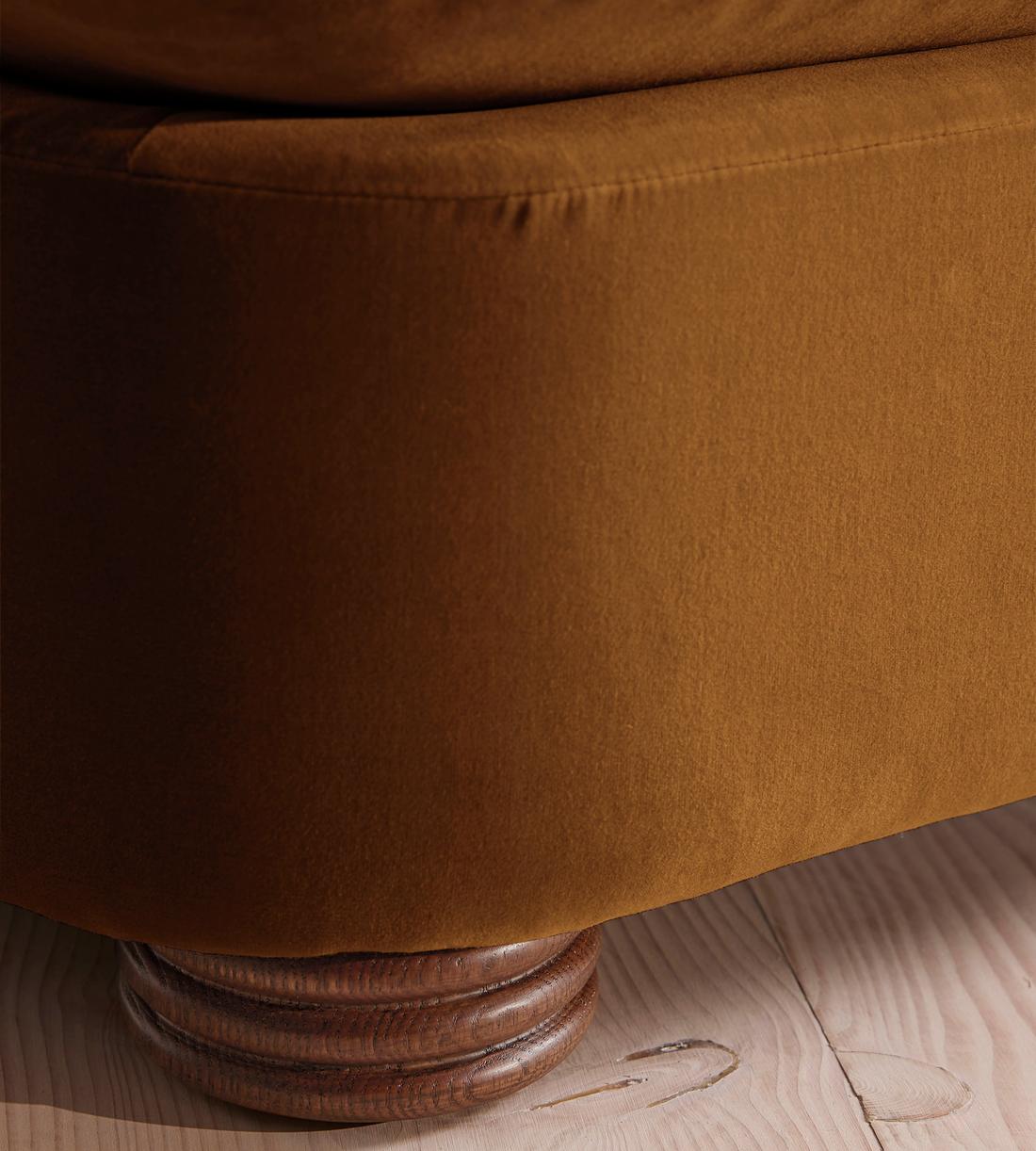 Rava Modular Sofa - Left Arm Module - Velvet - Mustard - Image 6