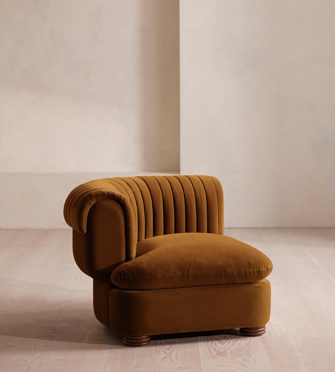 Rava Modular Sofa - Left Arm Module - Velvet - Mustard - Image 2