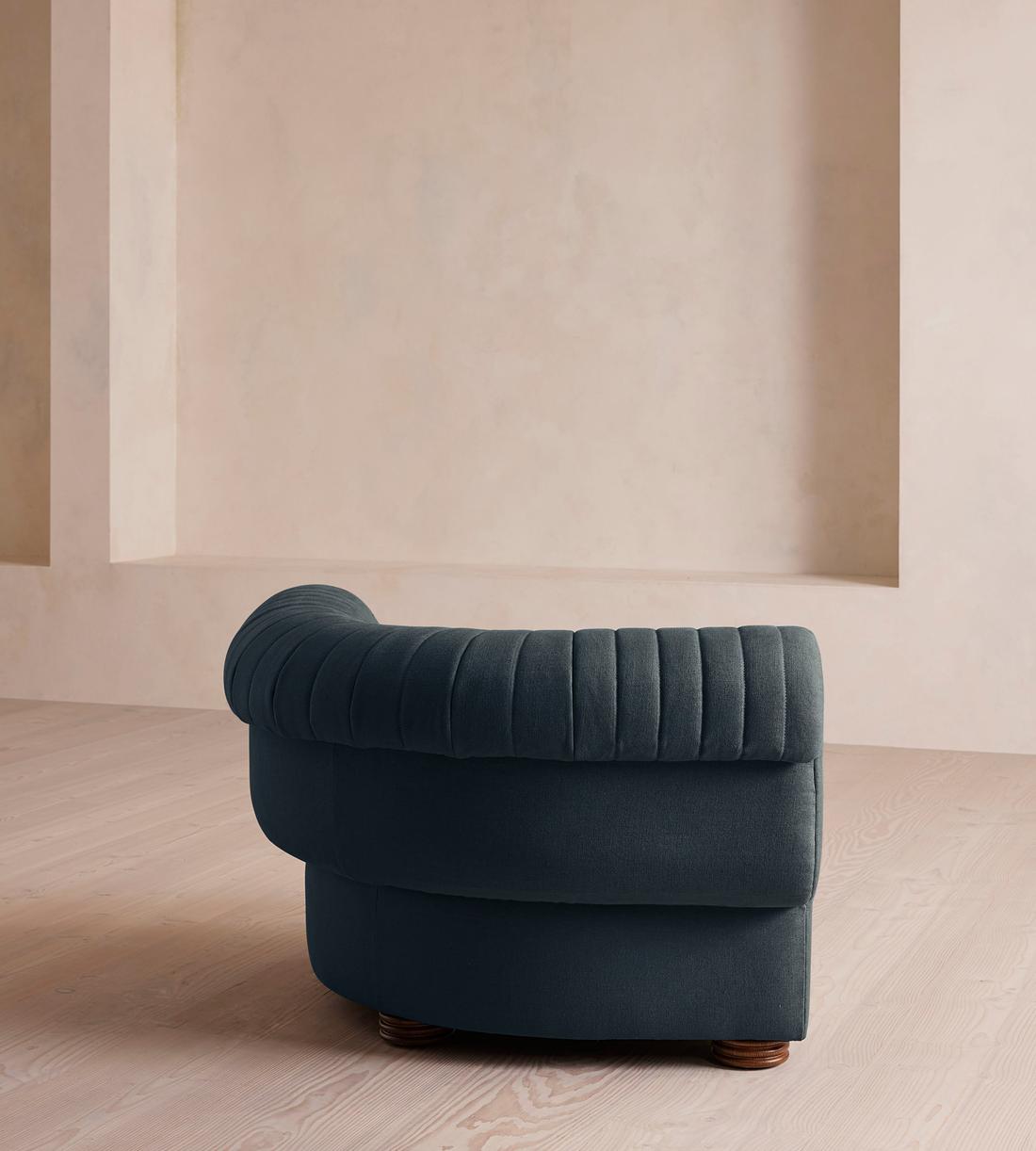 Rava Sectional Sofa - Left Arm Module - Linen - Prussian Blue - US - Image 2