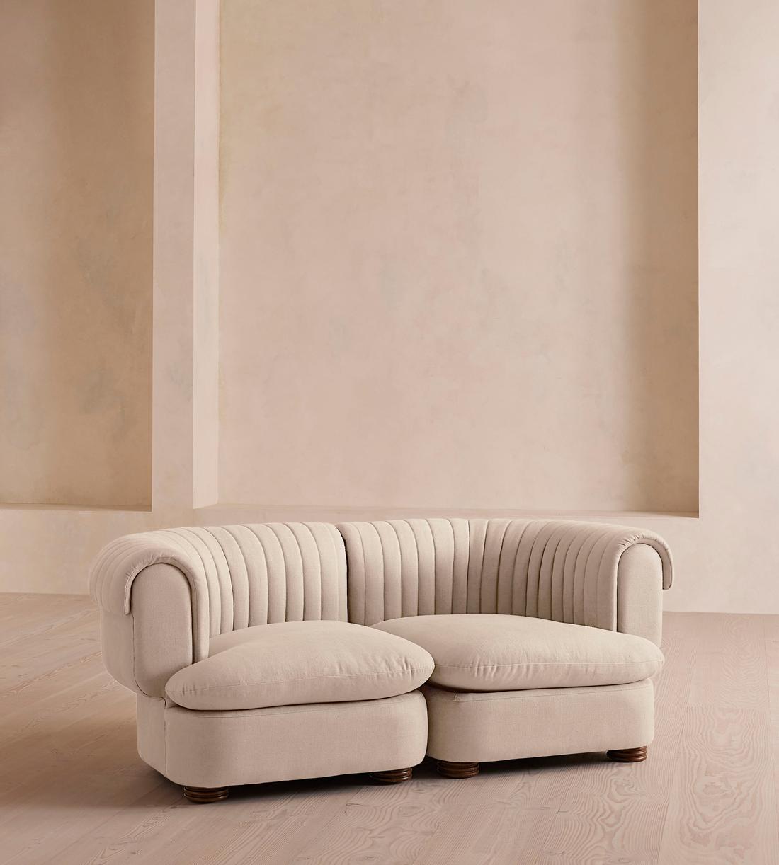 Rava Three Seater Sofa - Linen - Bisque - US - Listing - Image 1