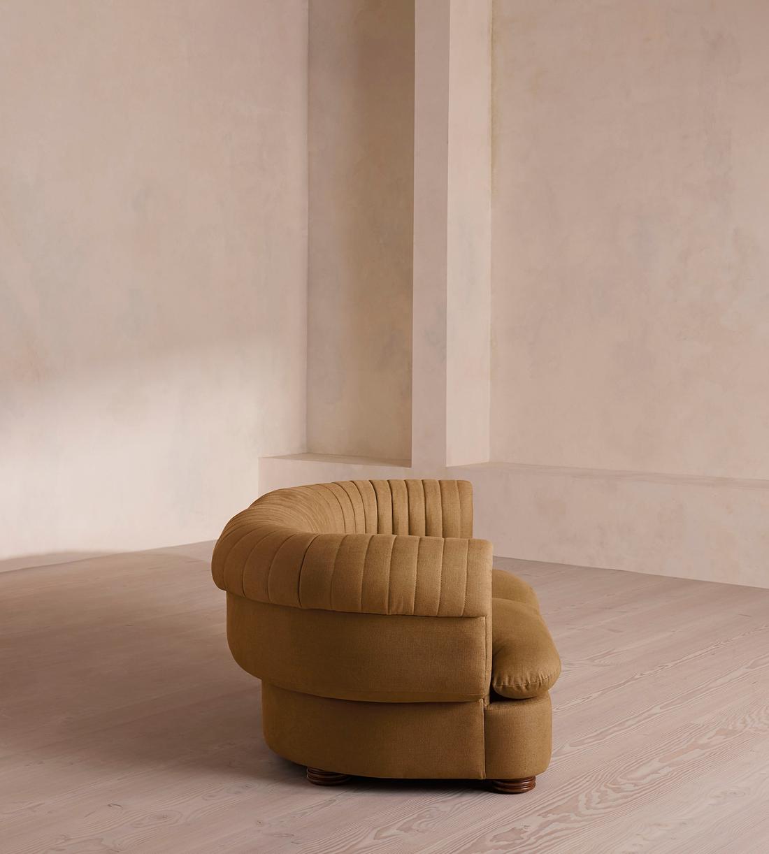 Rava Three Seater Sofa - Linen - Ochre - US - Images - Image 3