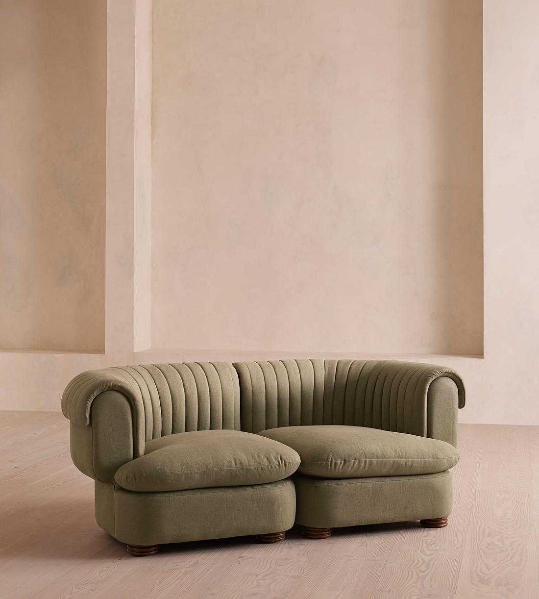 Rava Three Seater Sofa - Linen - Sage - US - Listing - Image 1