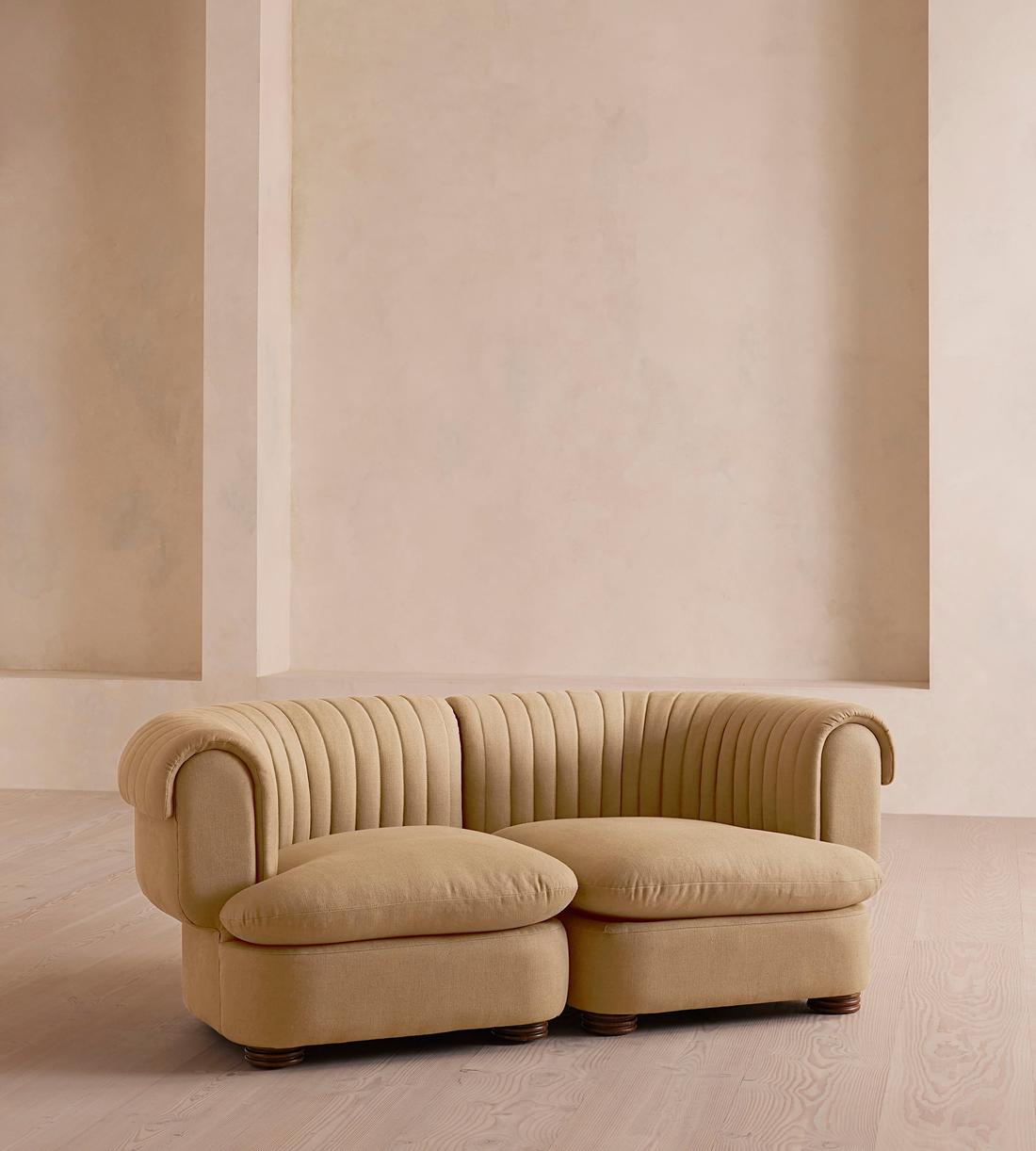 Rava Three Seater Sofa - Linen - Wheat - US - Listing - Image 1