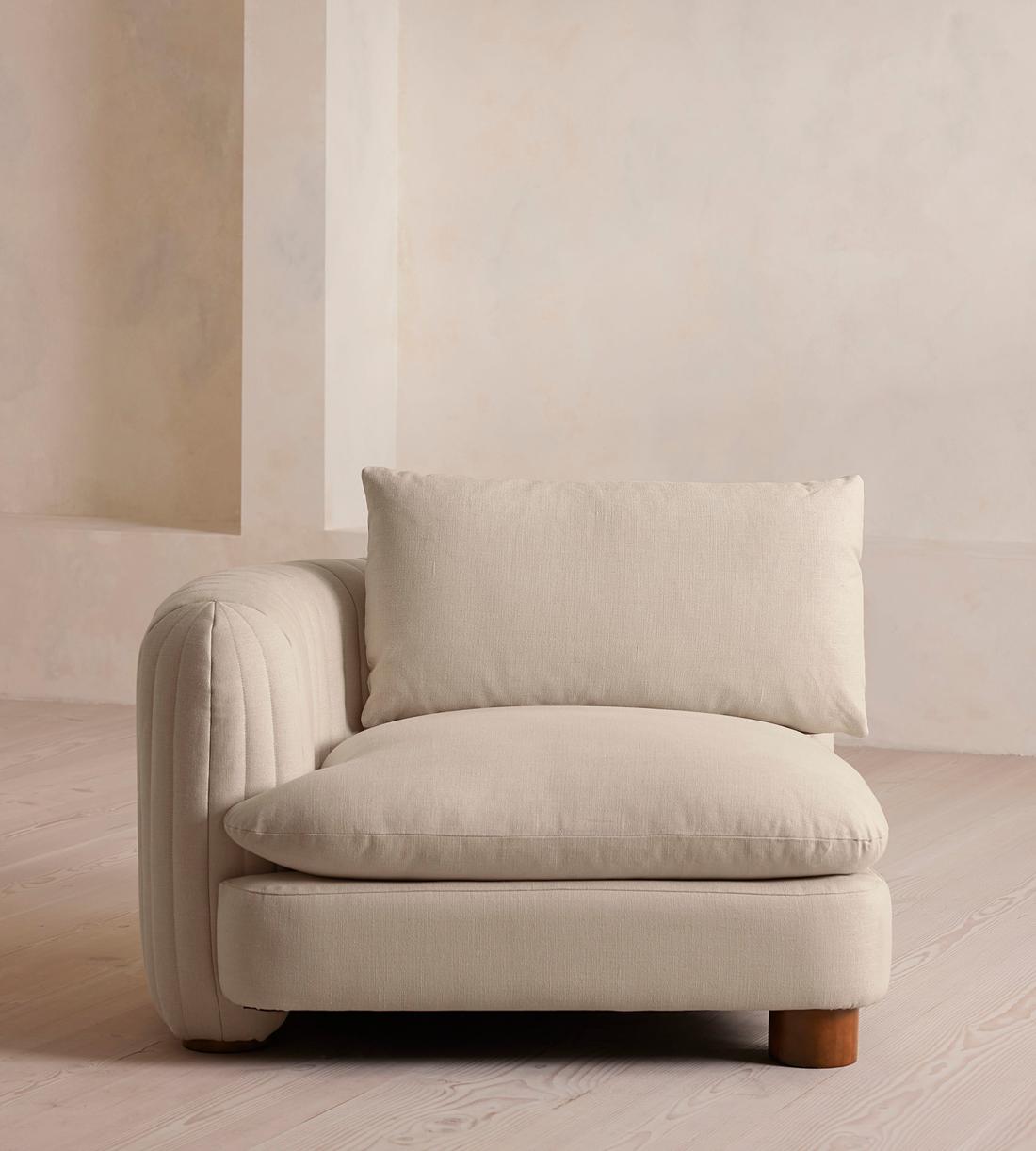 Vivienne Deeper Sit Sectional Sofa - Left Arm Module - Linen - Bisque - US - Listing - Image 1