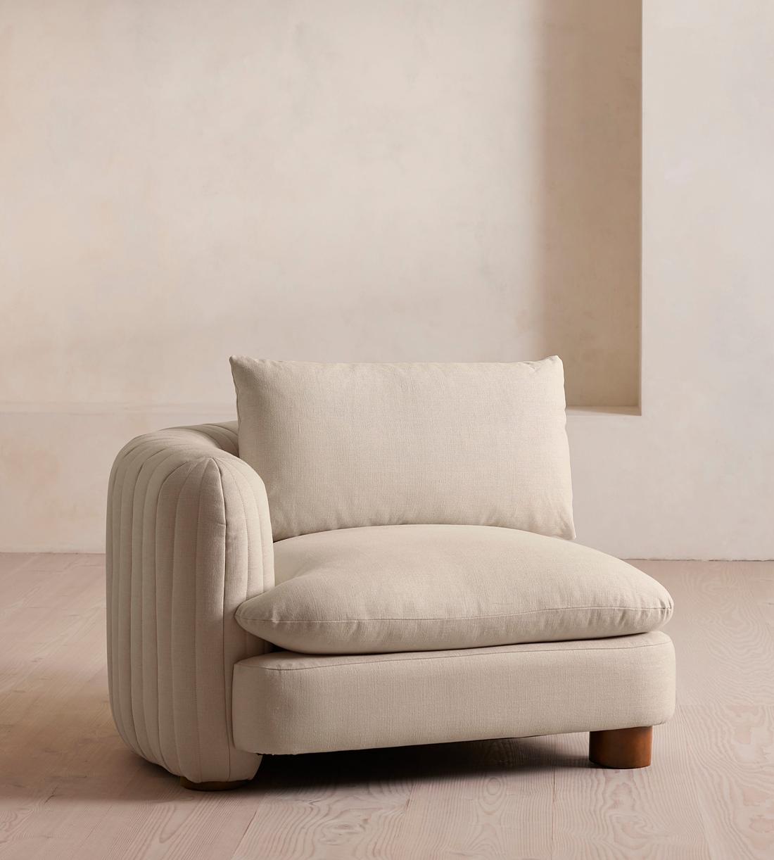 Vivienne Deeper Sit Sectional Sofa - Left Arm Module - Linen - Bisque - US - Listing - Image 2