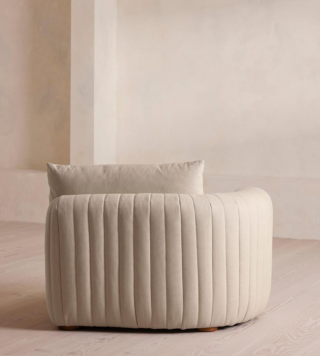 Vivienne Deeper Sit Sectional Sofa - Left Arm Module - Linen - Bisque - US - Images - Image 4