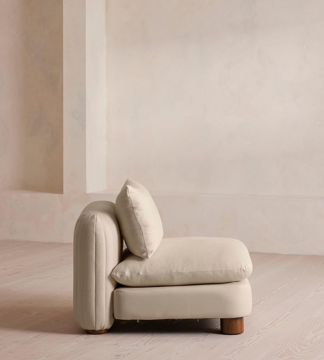 Vivienne Deeper Sit Sectional Sofa - Left Arm Module - Linen - Bisque - US - Image 7