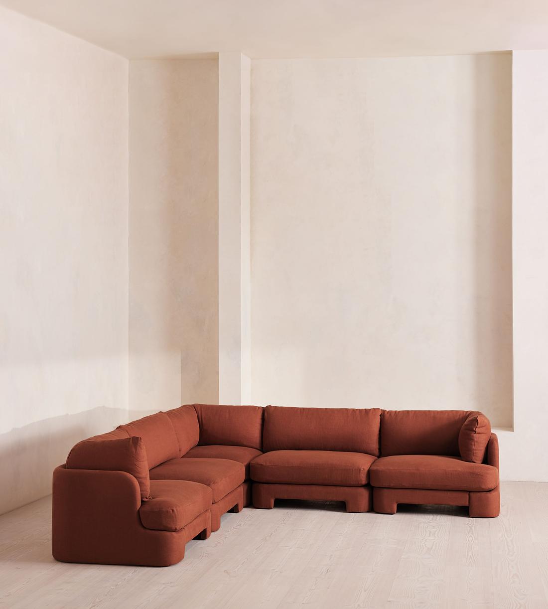 Odell Deeper Sit Sectional Sofa - Corner Sofa - Linen - Sienna - US - Listing - Image 2
