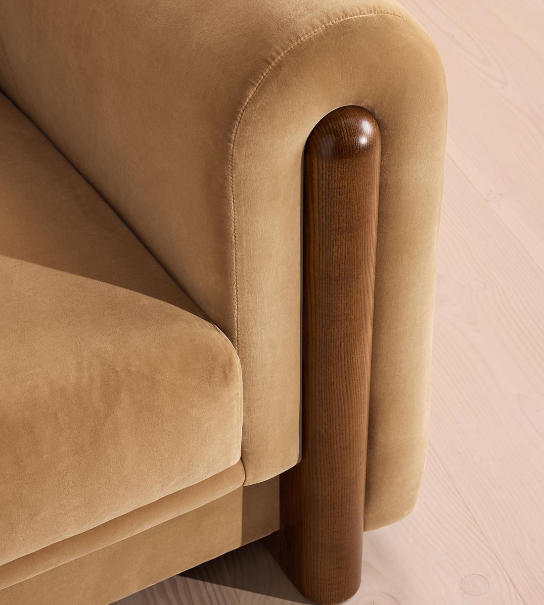 Farrell Three Seater Sofa - Velvet - Camel - Images - Image 5