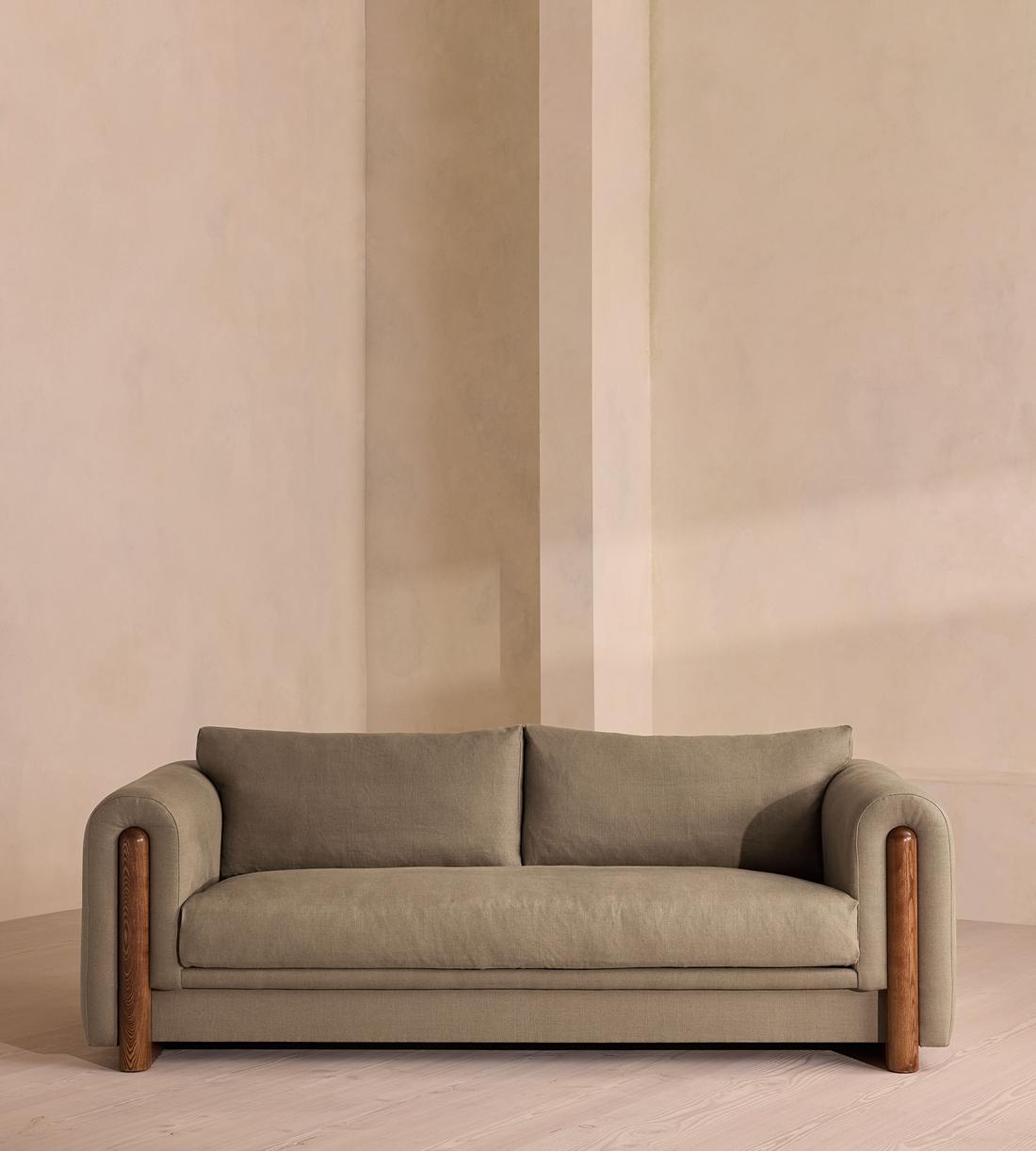 Farrell Three Seater Sofa - Linen - Mushroom - UK - Listing - Image 2
