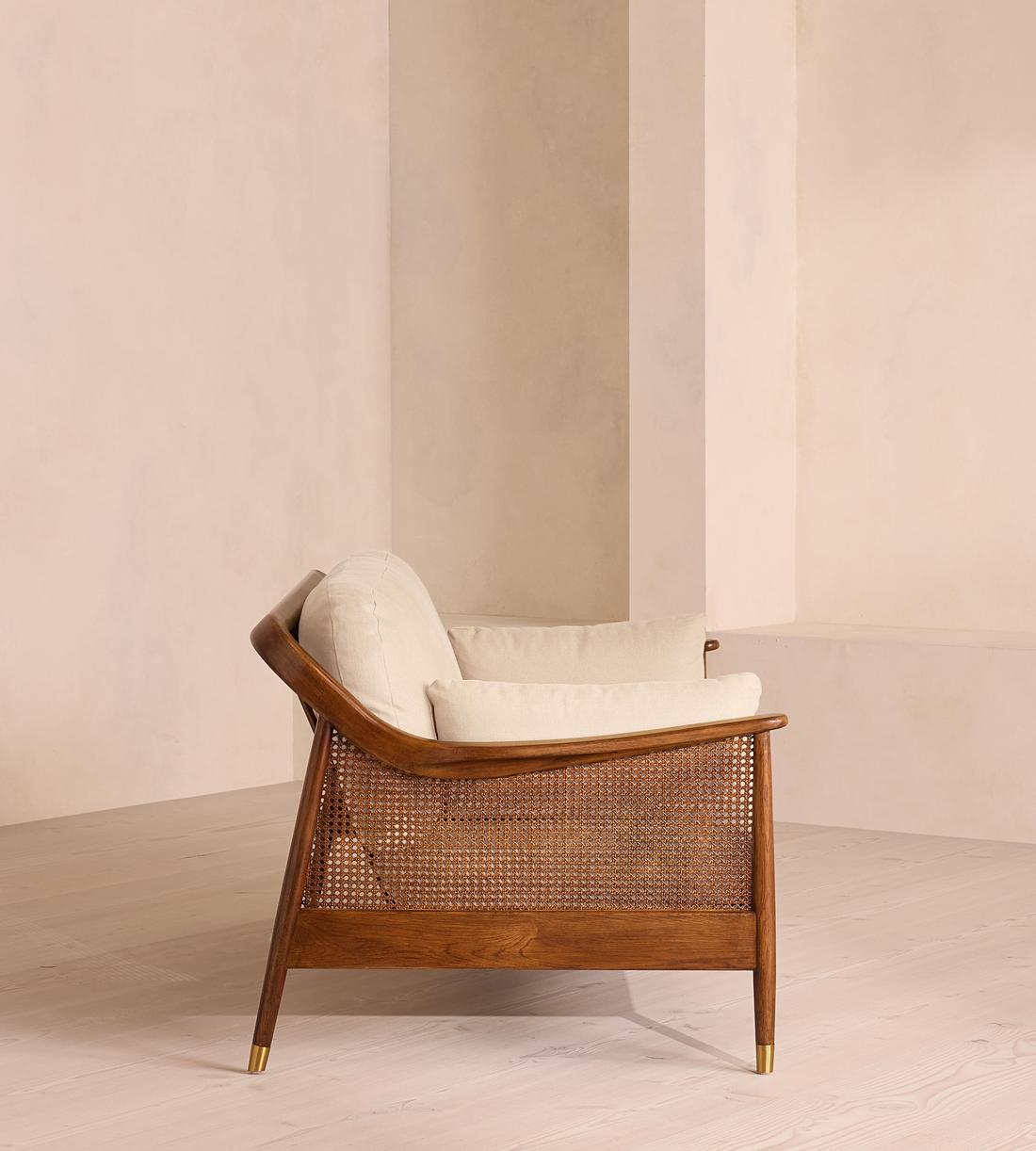 Atlanta Three Seater Sofa - Linen - Bisque - Images - Image 3