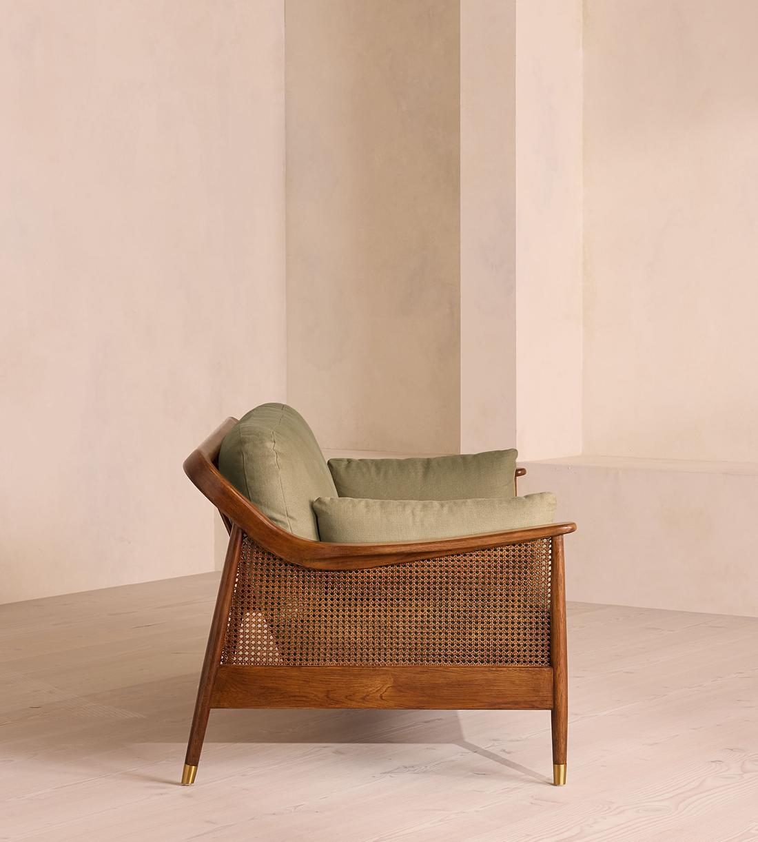 Atlanta Three Seater Sofa - Linen - Sage - Images - Image 3