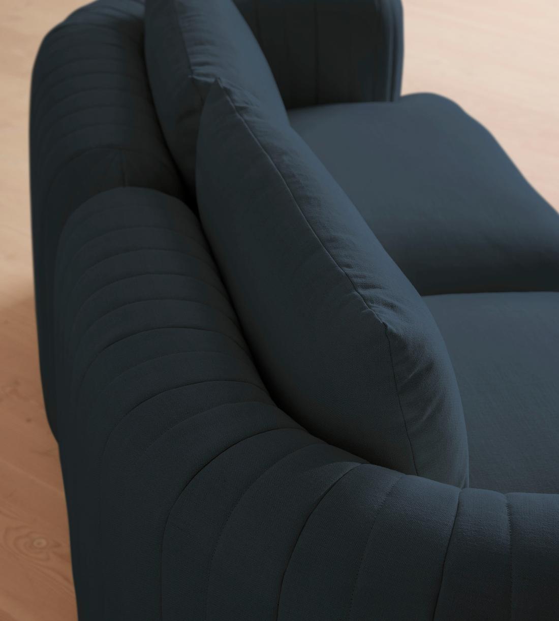 Vivienne Deeper Sit Modular Sofa - Three Seater - Linen - Prussian Blue - Images - Image 4
