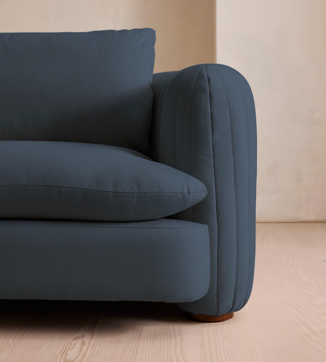 Vivienne Deeper Sit Modular Sofa - Three Seater - Linen - Prussian Blue - Images - Image 5
