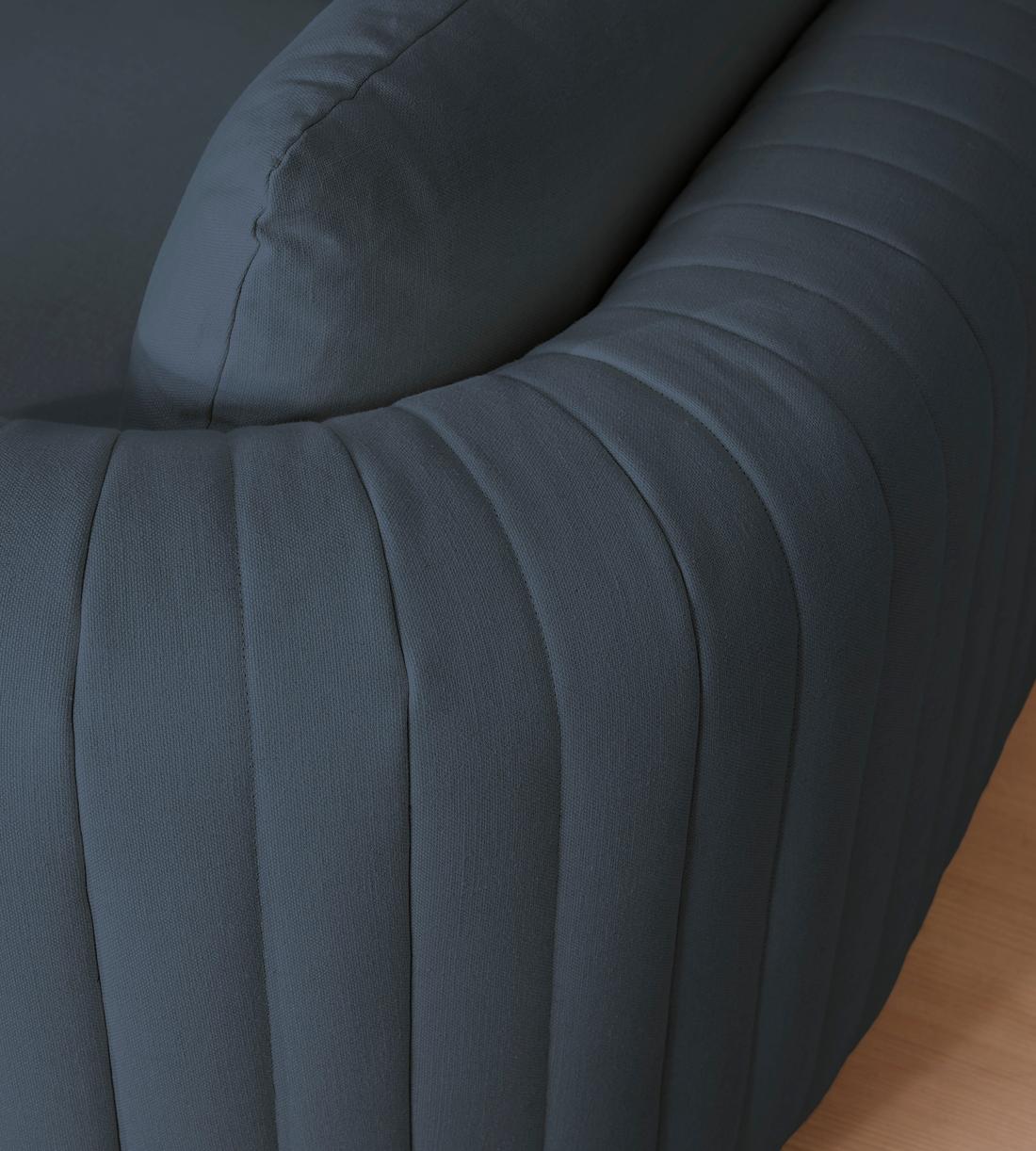 Vivienne Deeper Sit Modular Sofa - Three Seater - Linen - Prussian Blue - Images - Image 7