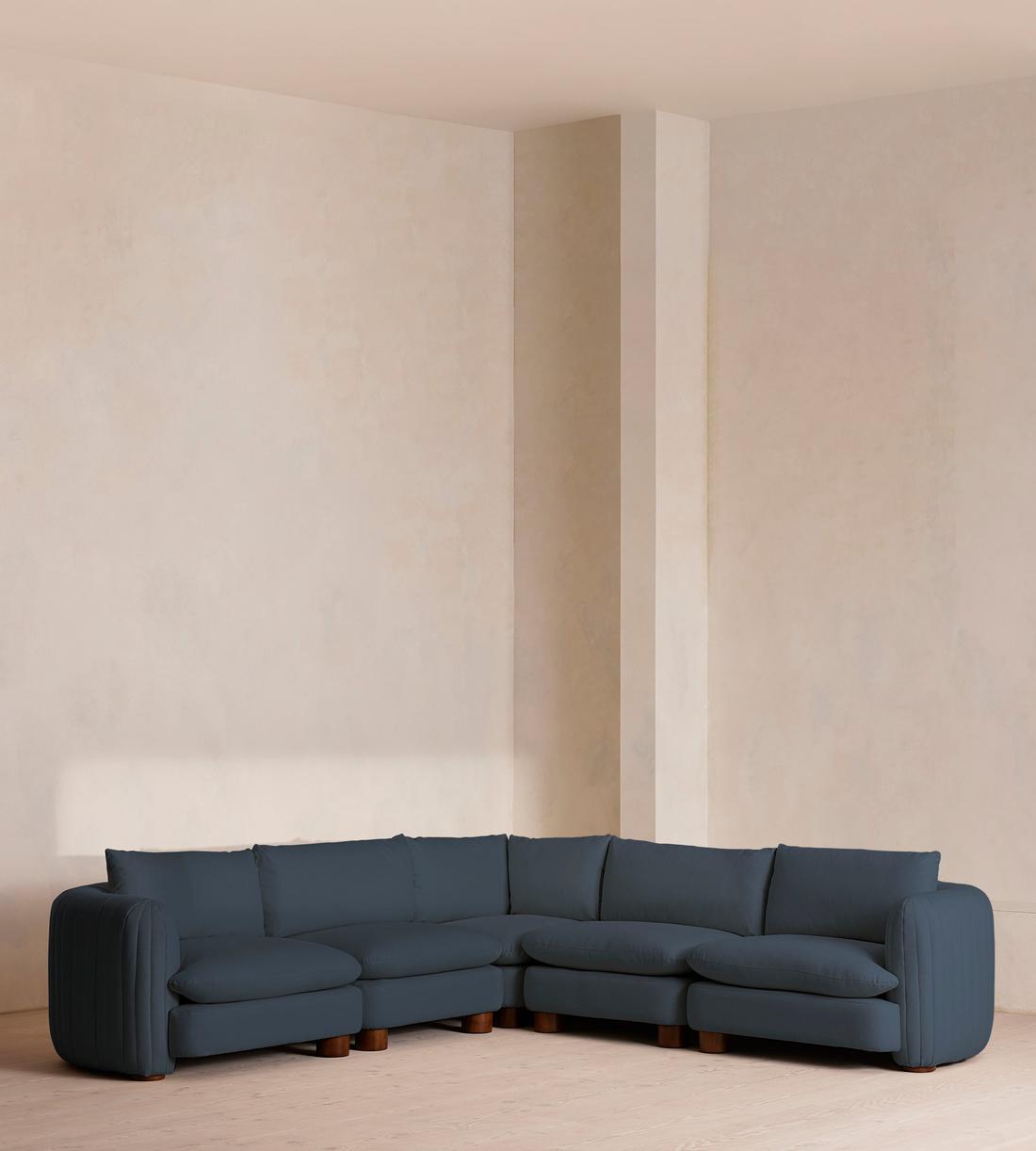 Vivienne Deeper Sit Modular Sofa - Corner Sofa - Linen - Prussian Blue - Listing - Image 1