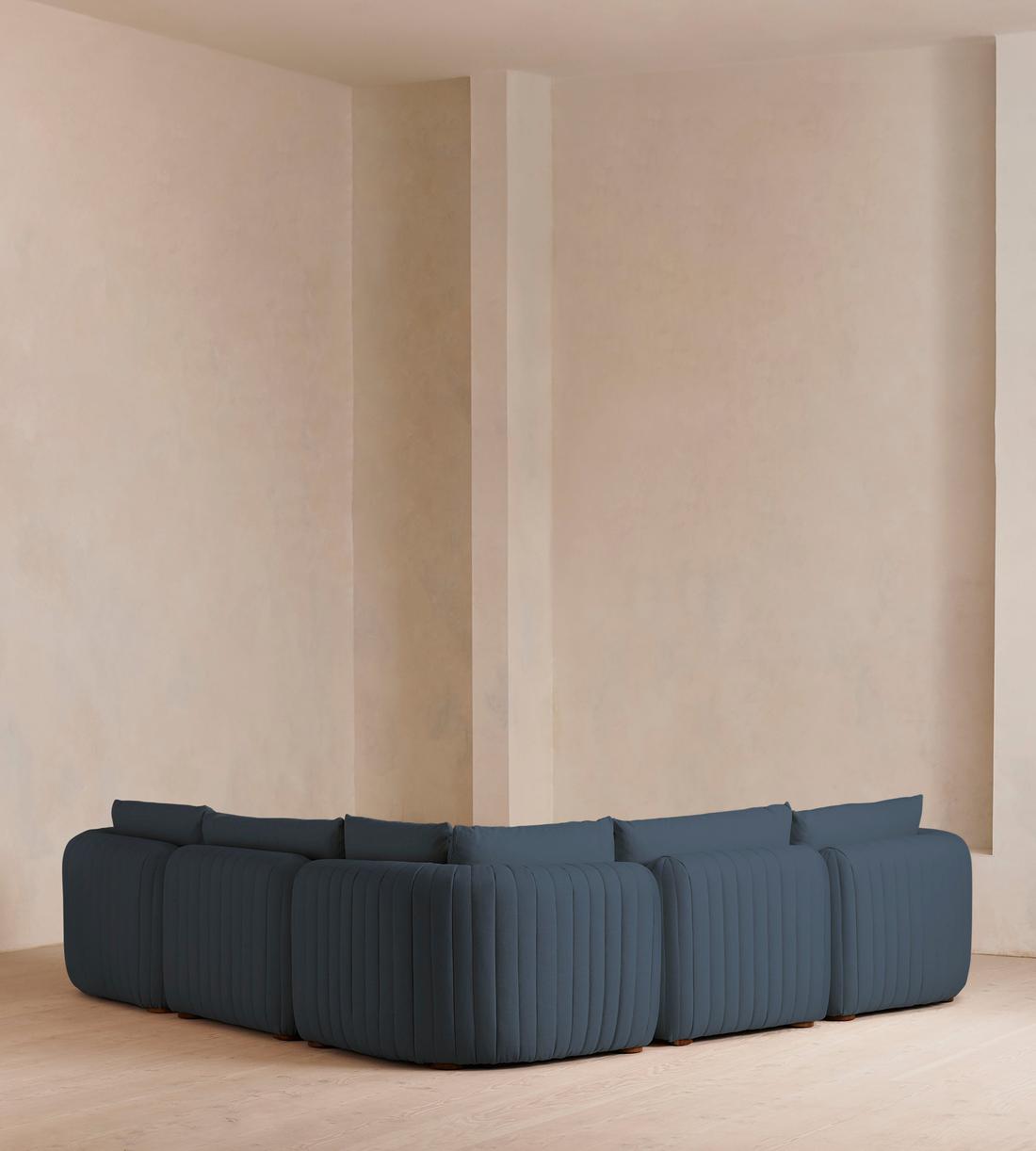 Vivienne Deeper Sit Modular Sofa - Corner Sofa - Linen - Prussian Blue - Images - Image 3