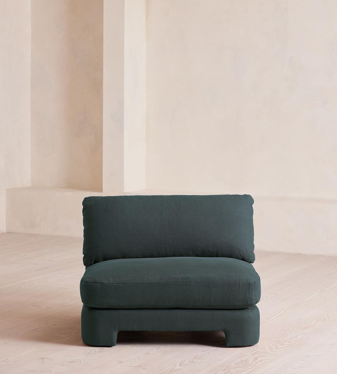 Odell Deeper Sit Sectional Sofa - Armless Module - Linen - Prussian Blue - US - Image 1