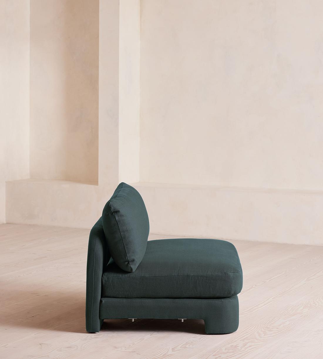 Odell Deeper Sit Sectional Sofa - Armless Module - Linen - Prussian Blue - US - Image 3