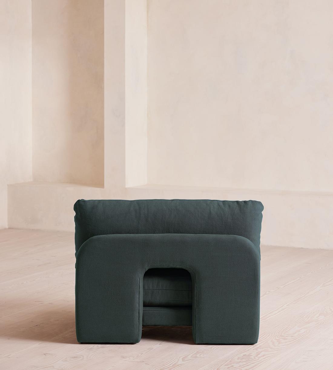 Odell Deeper Sit Sectional Sofa - Armless Module - Linen - Prussian Blue - US - Image 4