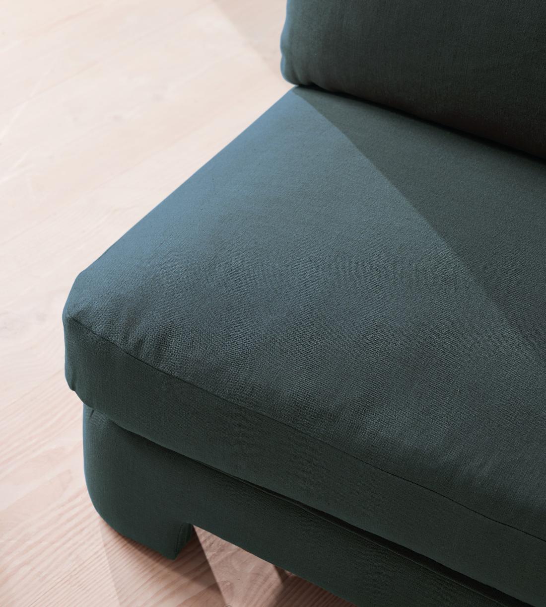 Odell Deeper Sit Sectional Sofa - Right Arm Module - Linen - Prussian Blue - US - Image 5