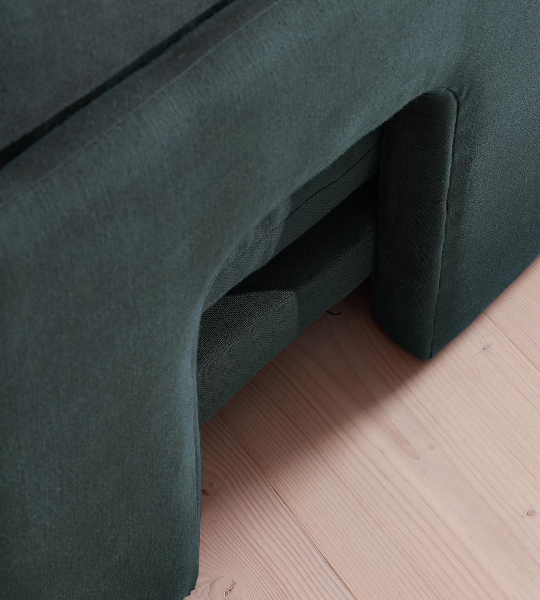 Odell Deeper Sit Sectional Sofa - Armless Module - Linen - Prussian Blue - US - Image 5