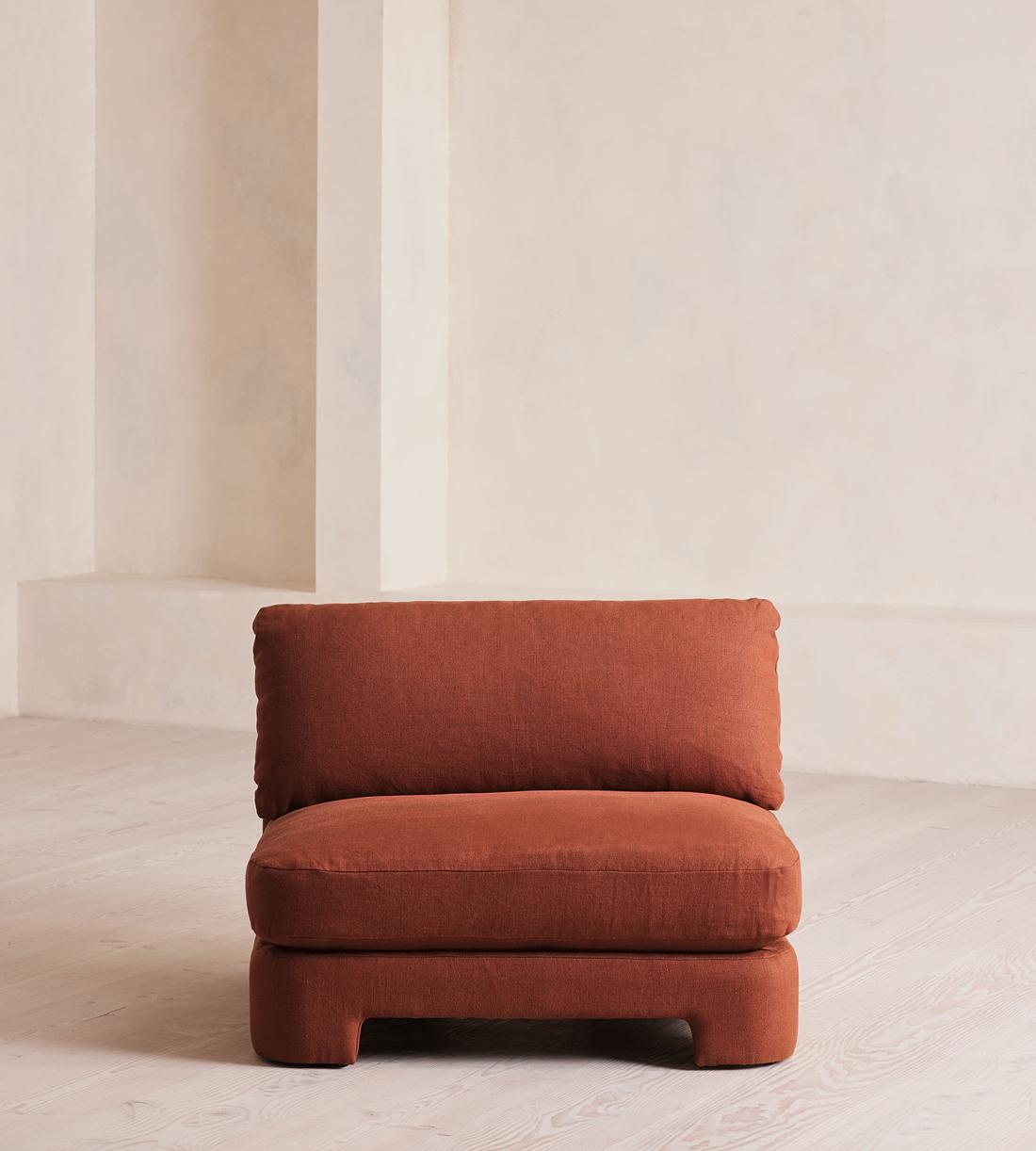 Odell Deeper Sit Sectional Sofa - Armless Module - Linen - Sienna - US - Image 1