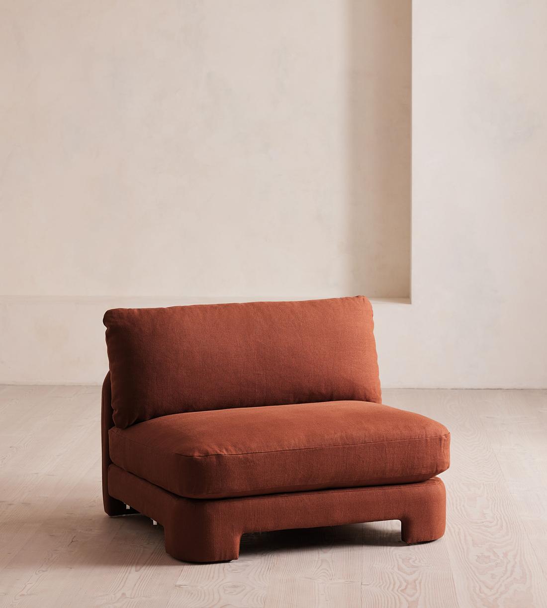Odell Deeper Sit Sectional Sofa - Armless Module - Linen - Sienna - US - Image 2