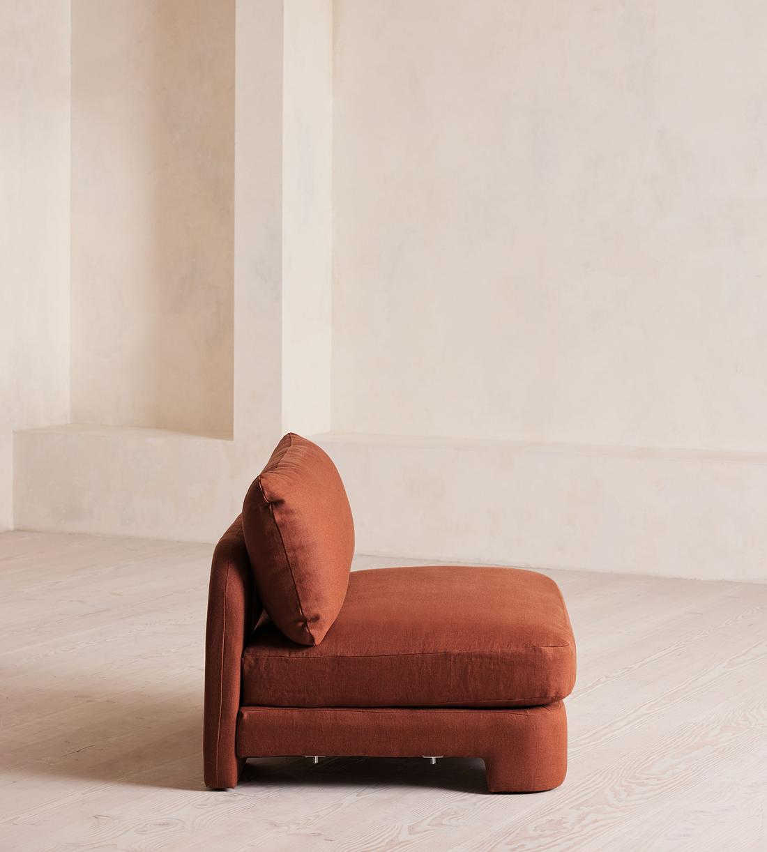 Odell Deeper Sit Sectional Sofa - Armless Module - Linen - Sienna - US - Image 3
