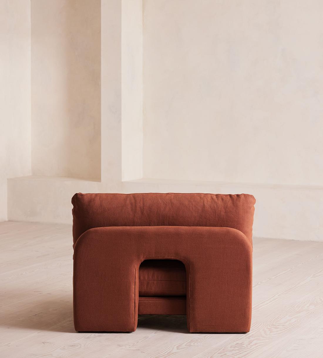 Odell Deeper Sit Sectional Sofa - Armless Module - Linen - Sienna - US - Image 4