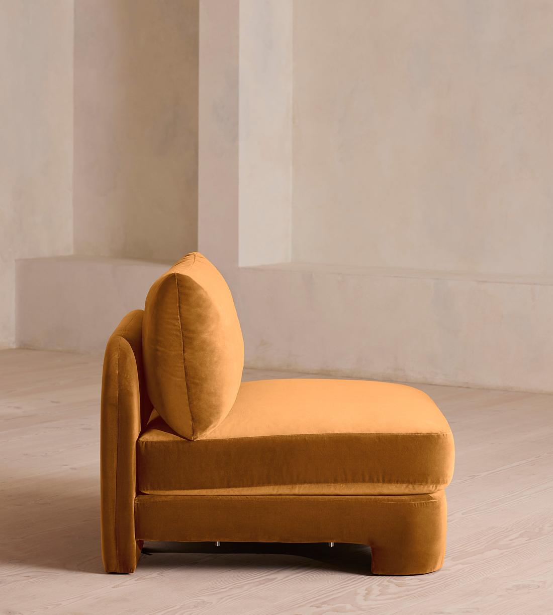 Odell Deeper Sit Sectional Sofa - Armless Module - Mustard Velvet - US - Image 3