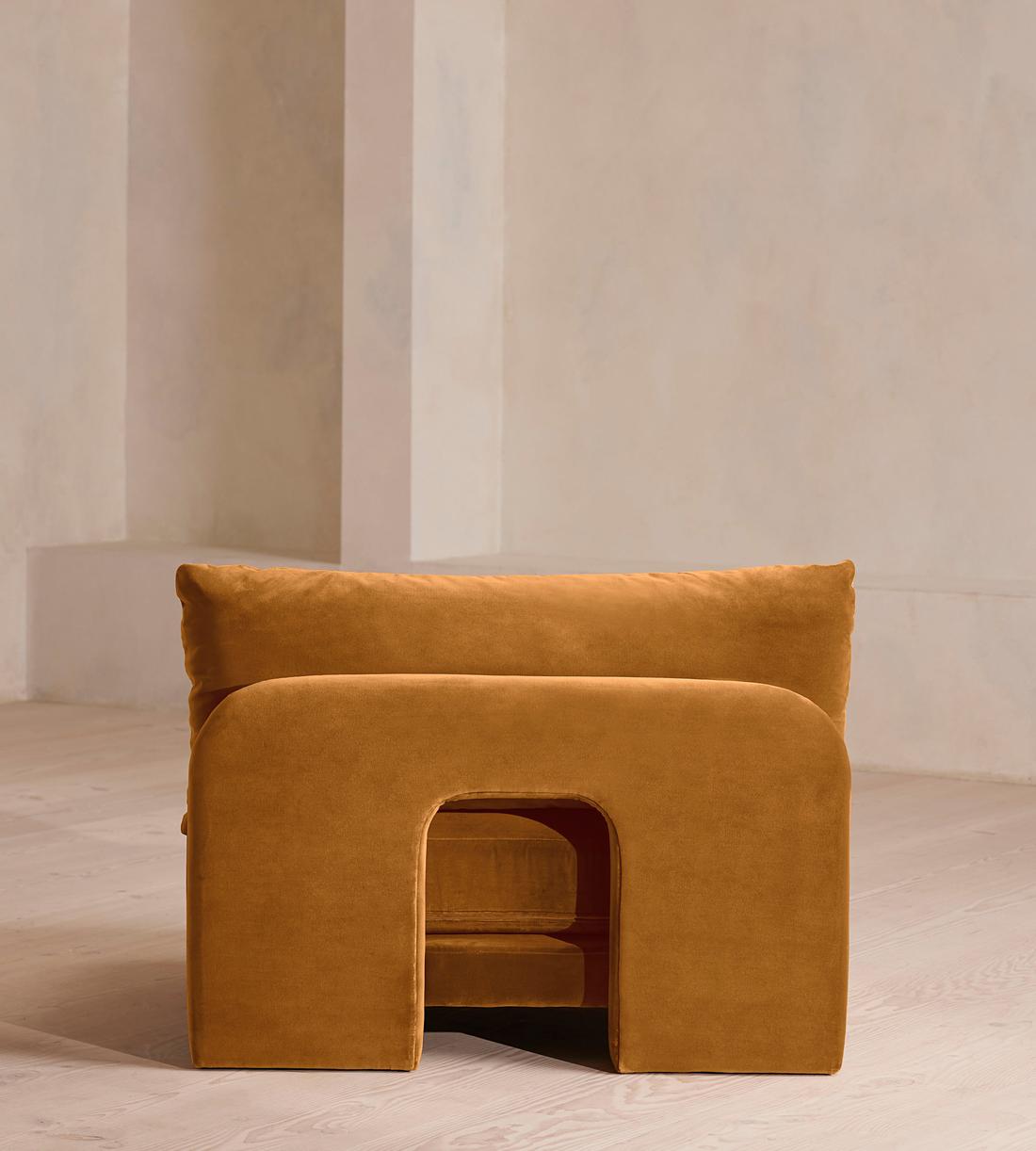 Odell Deeper Sit Sectional Sofa - Armless Module - Mustard Velvet - US - Image 4