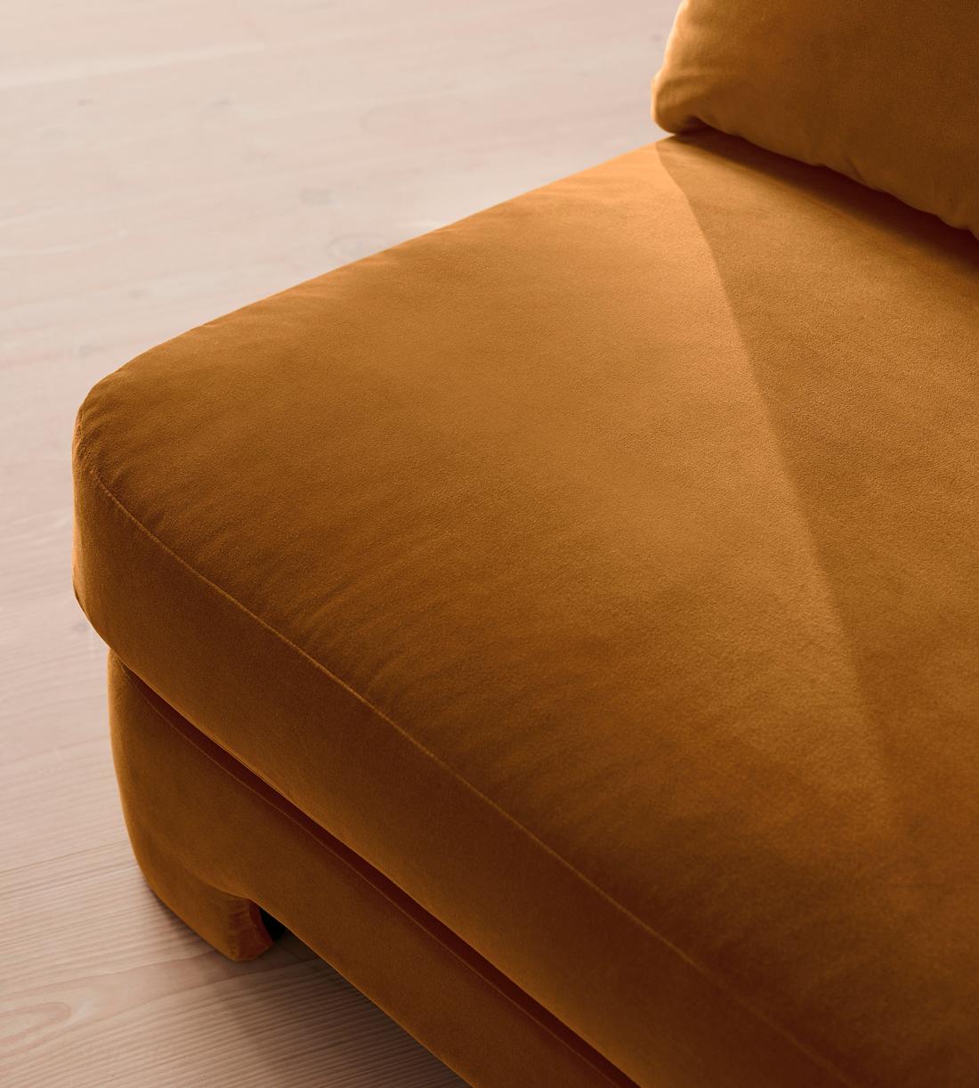 Odell Deeper Sit Sectional Sofa - Armless Module - Mustard Velvet - US - Image 6