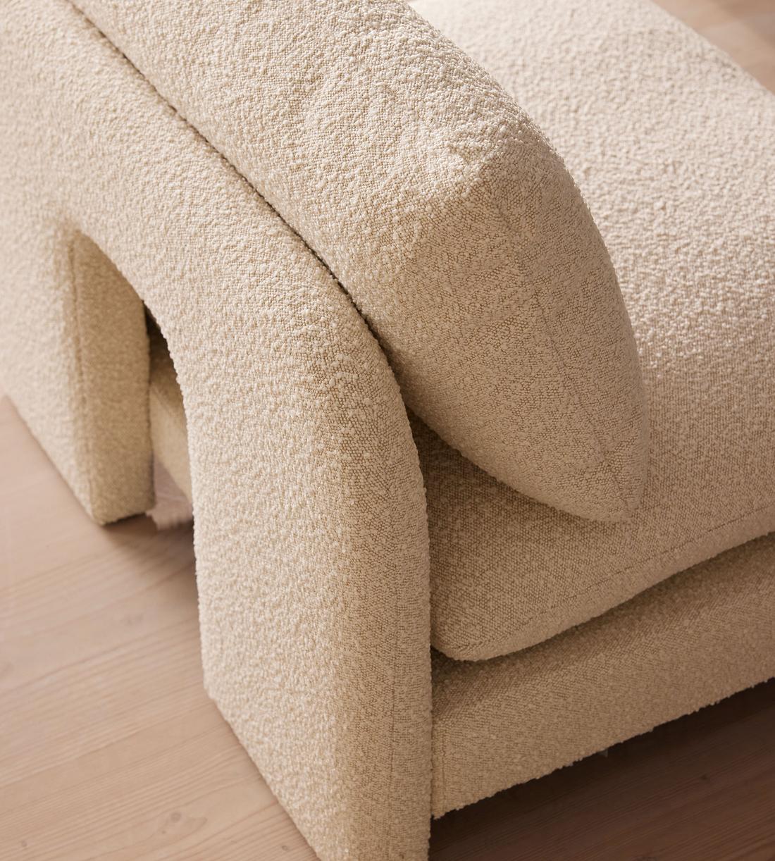 Odell Deeper Sit Sectional Sofa - Armless Module - Natural Boucle - US - Image 5