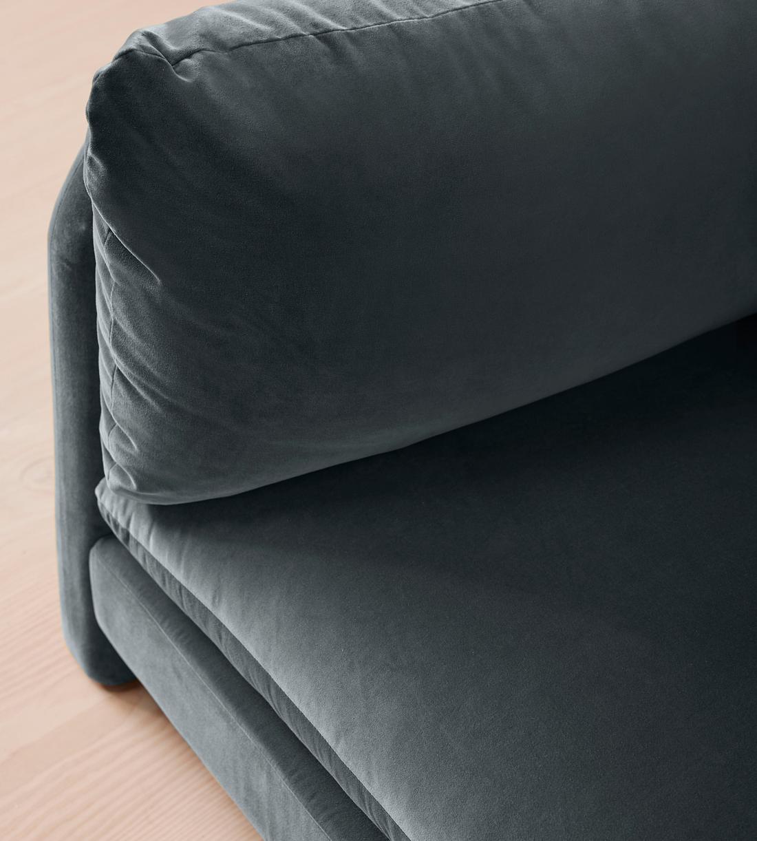 Odell Deeper Sit Sectional Sofa - Corner Module - Grey Blue Velvet - US - Image 6