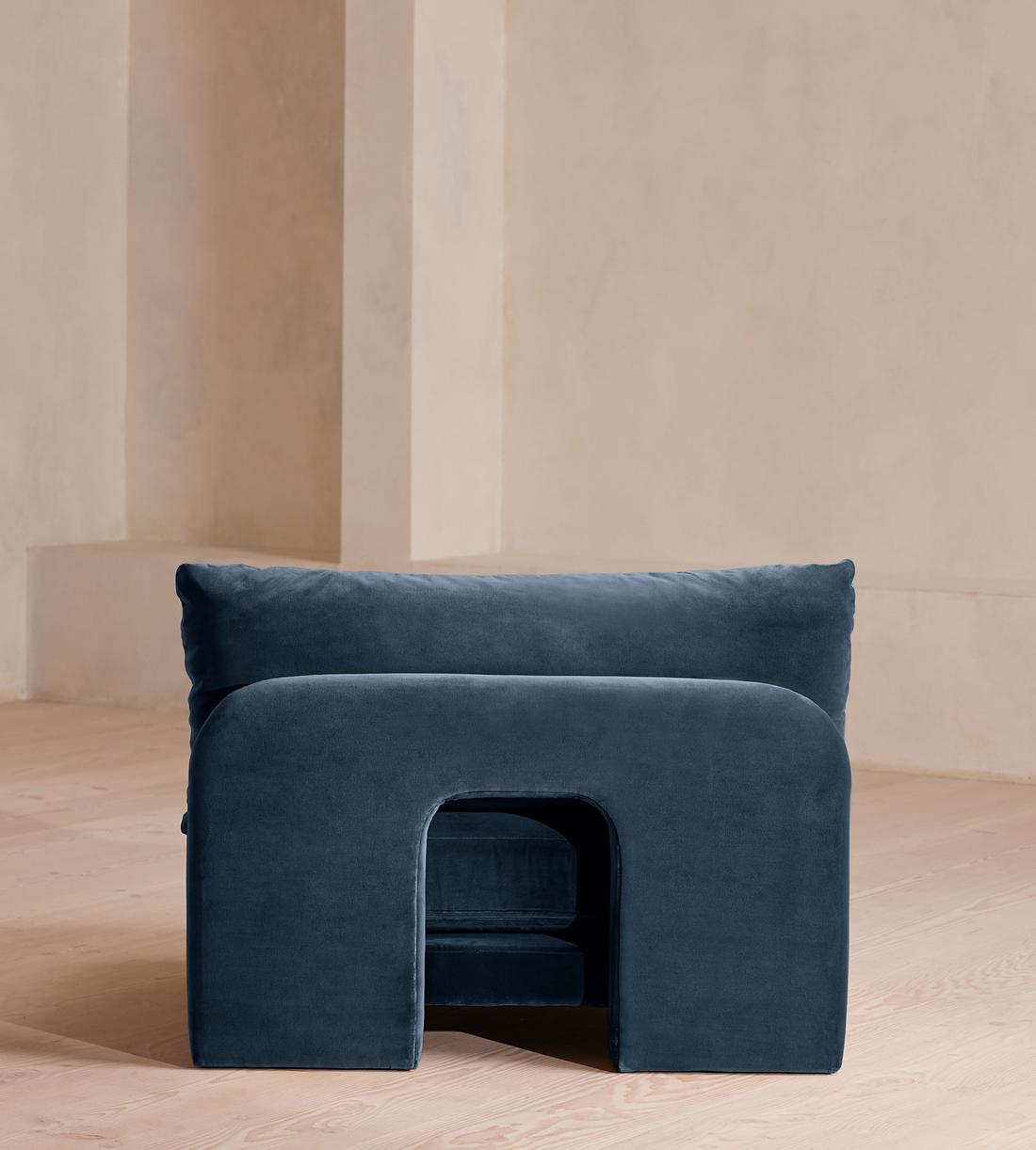 Odell Deeper Sit Sectional Sofa - Armless Module - Velvet Royal Blue - US - Image 4