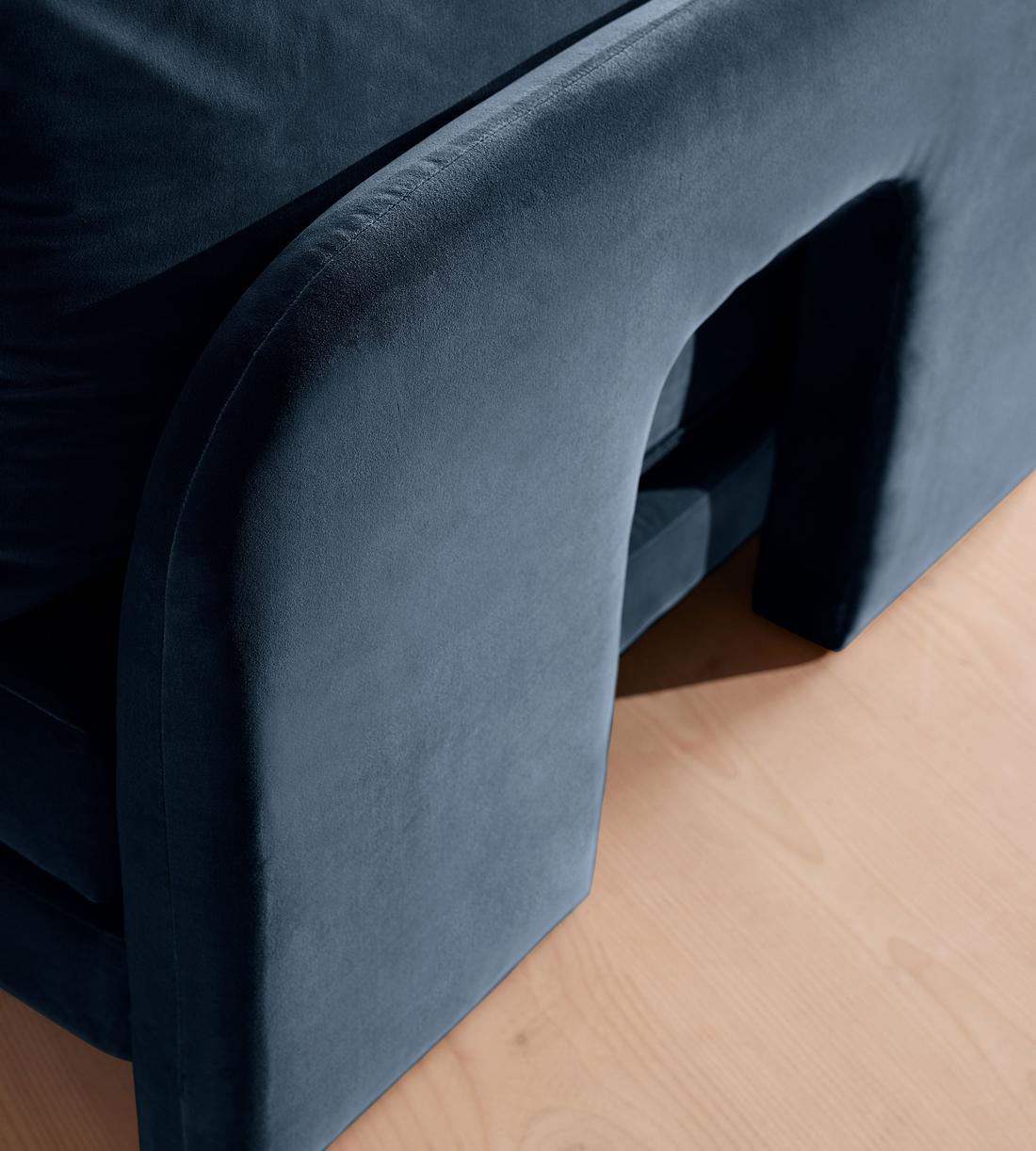 Odell Deeper Sit Sectional Sofa - Armless Module - Velvet Royal Blue - US - Image 6