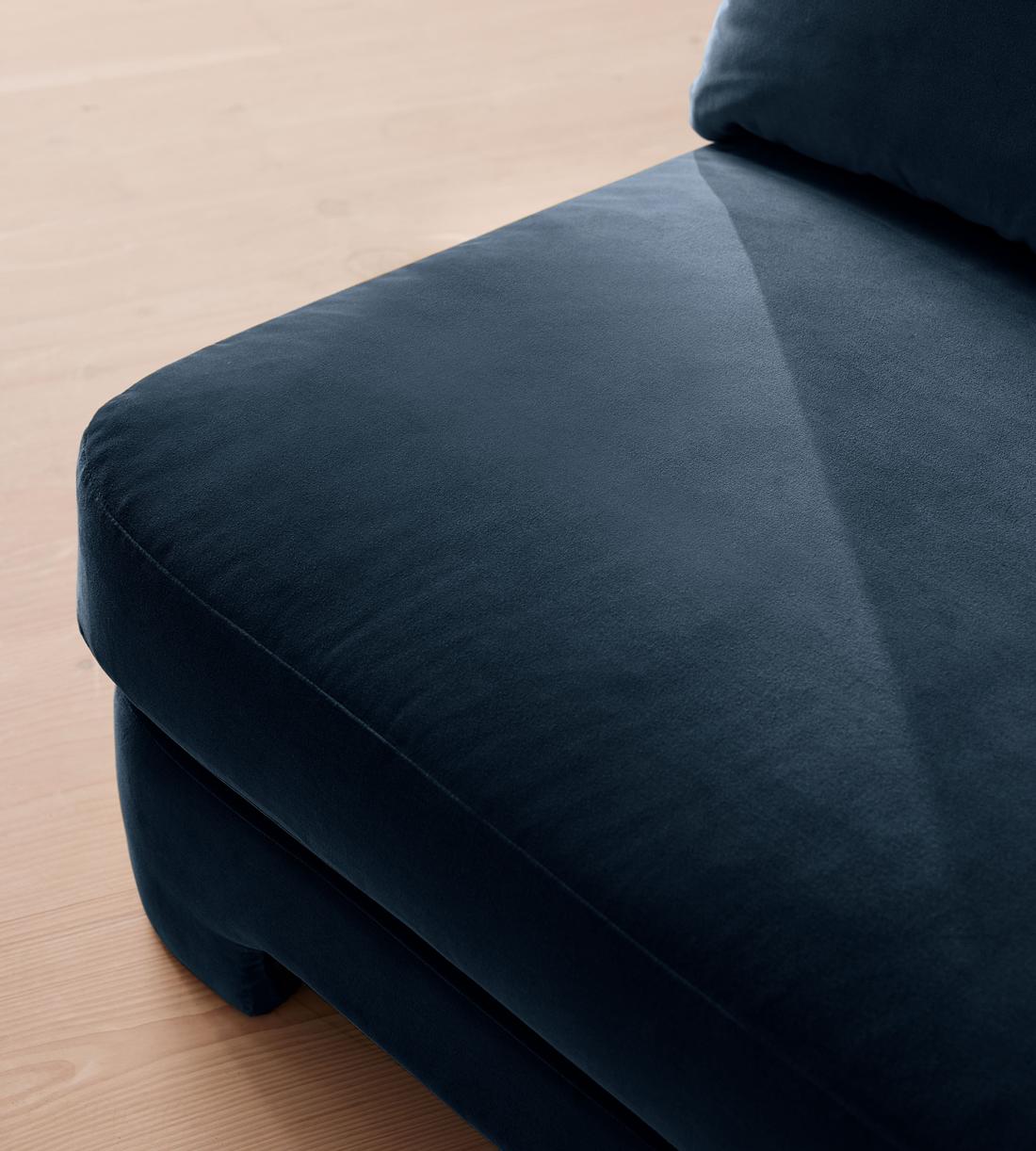 Odell Deeper Sit Sectional Sofa - Armless Module - Velvet Royal Blue - US - Image 7