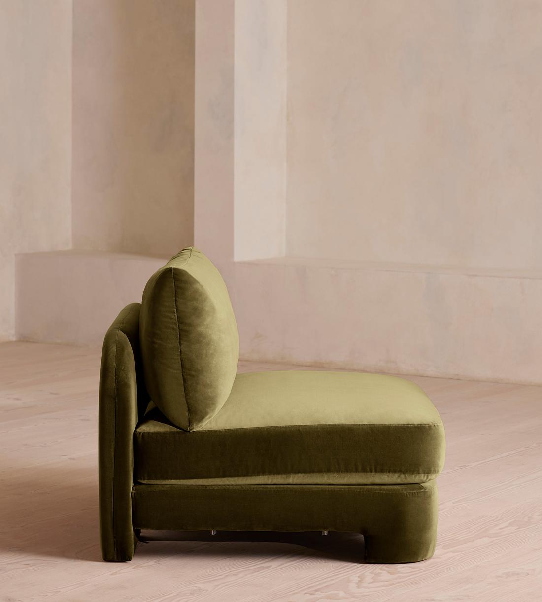 Odell Deeper Sit Sectional Sofa - Armless Module - Olive Velvet - US - Image 3
