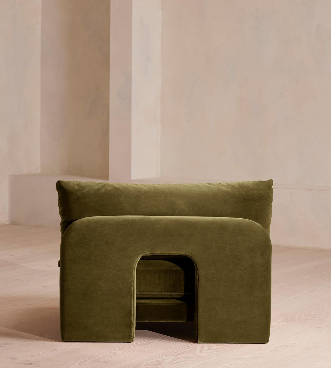 Odell Deeper Sit Sectional Sofa - Armless Module - Olive Velvet - US - Image 4