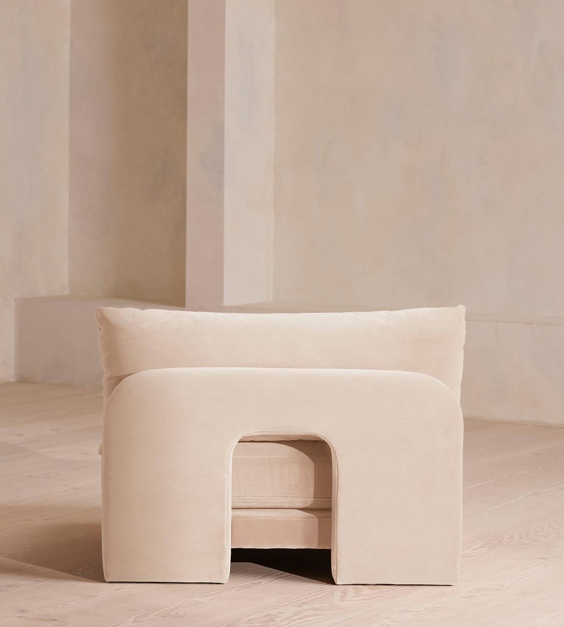 Odell Deeper Sit Sectional Sofa - Armless Module - Porcelain Velvet - US - Image 4