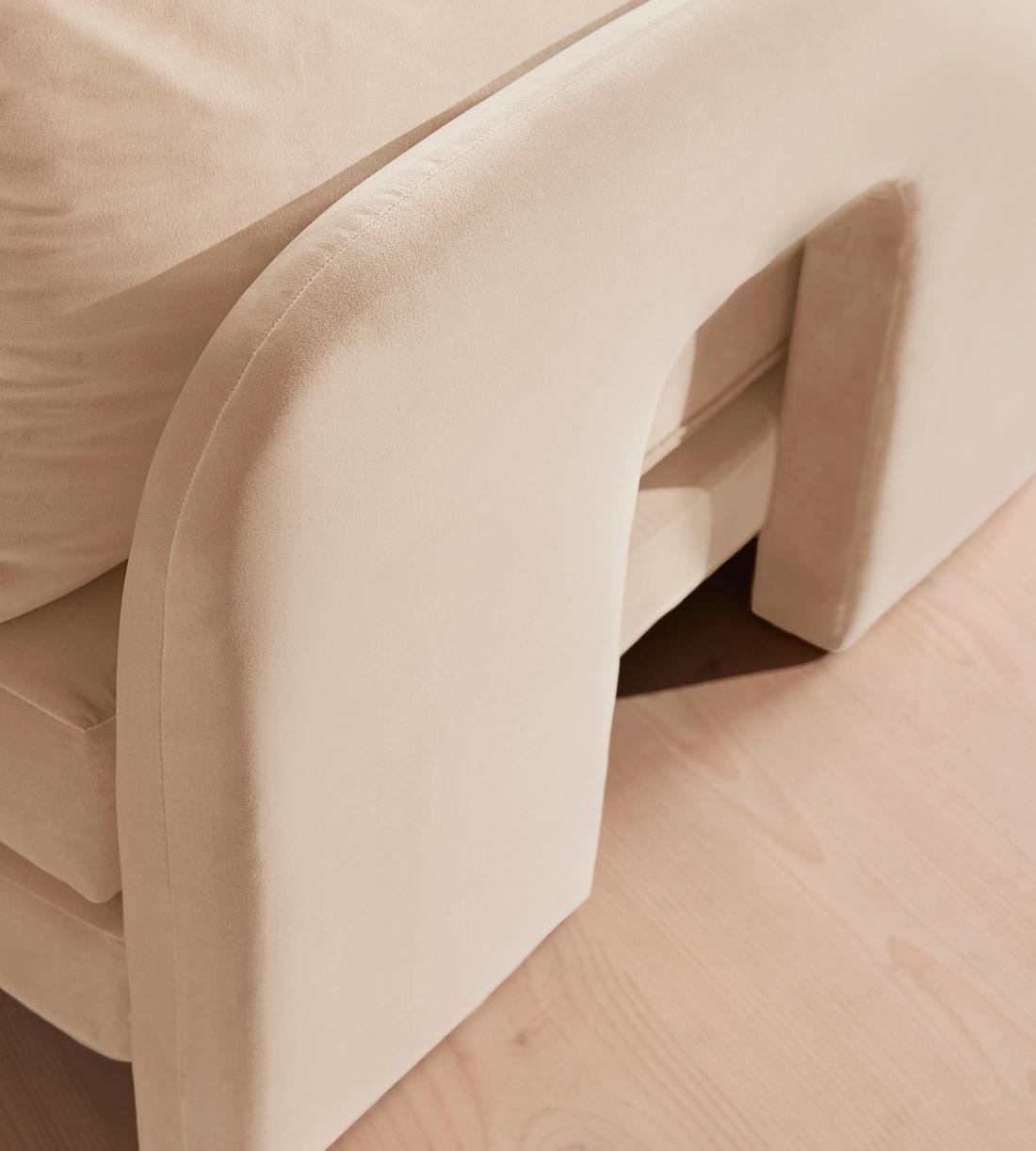 Odell Deeper Sit Sectional Sofa - Armless Module - Porcelain Velvet - US - Image 5