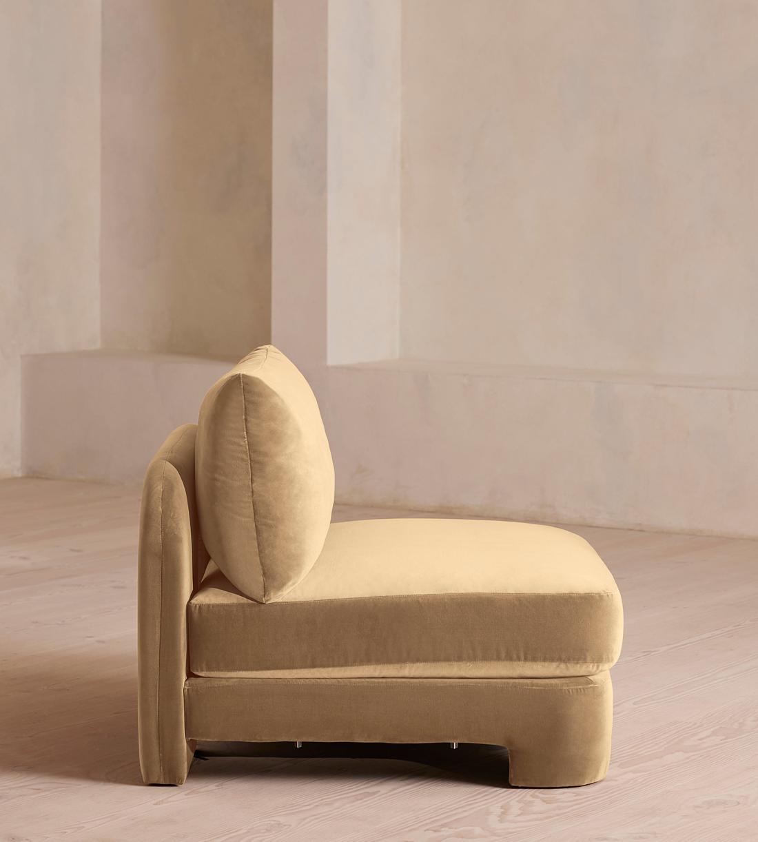 Odell Deeper Sit Sectional Sofa - Armless Module - Velvet Camel - US - Image 3