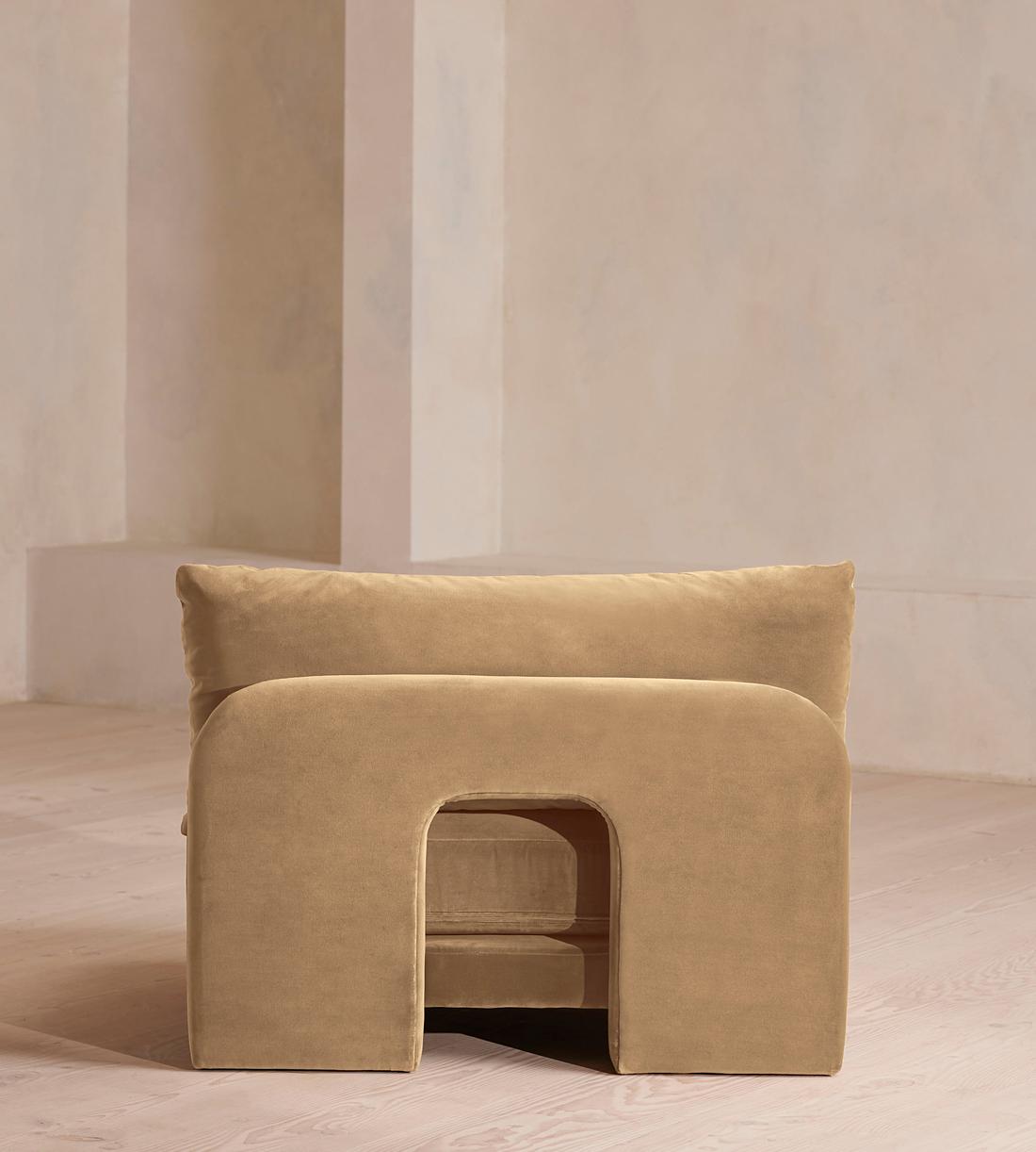 Odell Deeper Sit Sectional Sofa - Armless Module - Velvet Camel - US - Image 4