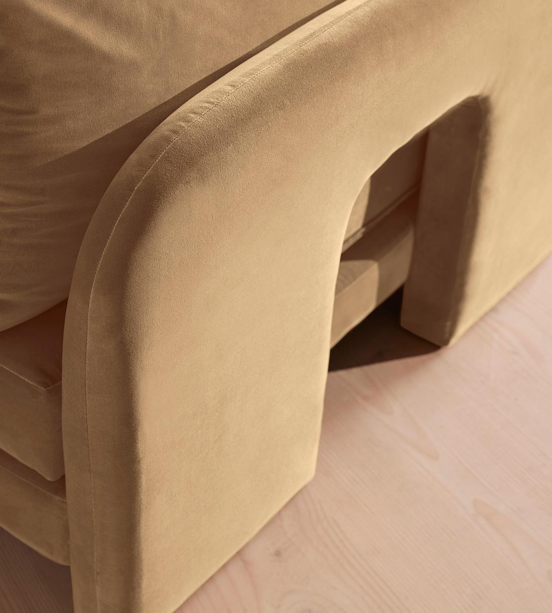 Odell Deeper Sit Sectional Sofa - Armless Module - Velvet Camel - US - Image 5