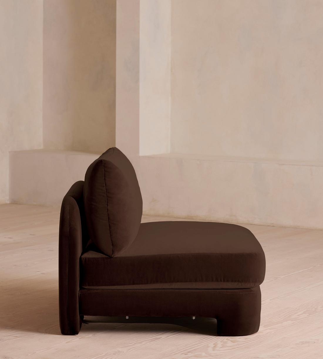 Odell Deeper Sit Sectional Sofa - Armless Module - Velvet - Chocolate - US - Image 3