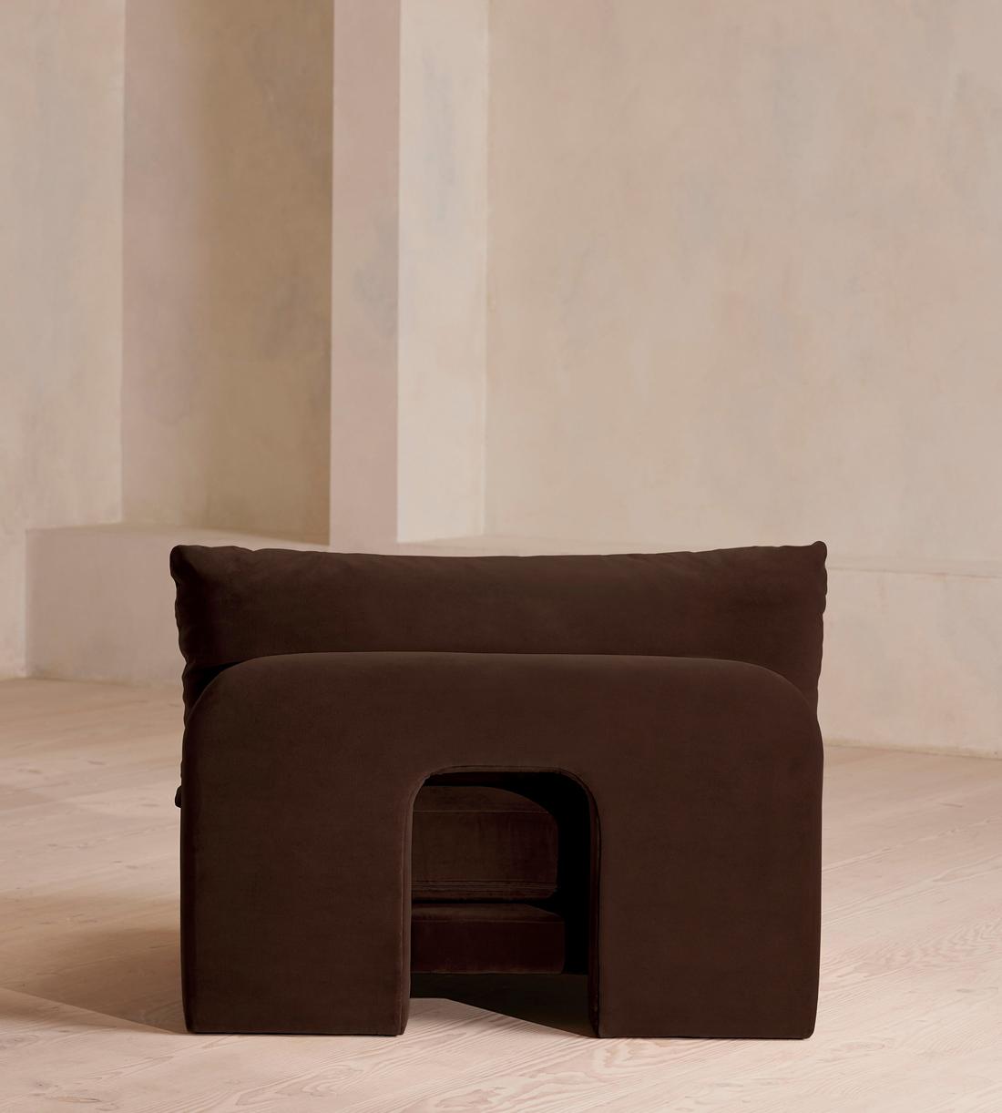 Odell Deeper Sit Sectional Sofa - Armless Module - Velvet - Chocolate - US - Image 4