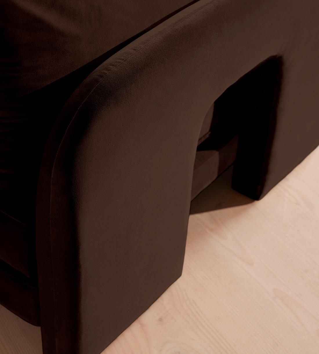 Odell Deeper Sit Sectional Sofa - Armless Module - Velvet - Chocolate - US - Image 5