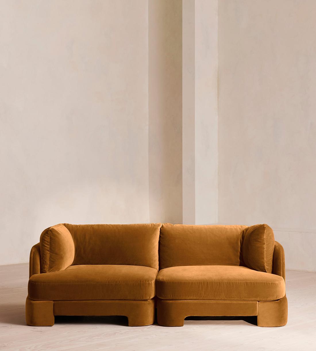 Odell Deeper Sit Modular Sofa - Three Seater - Velvet Mustard UK - Listing - Image 2